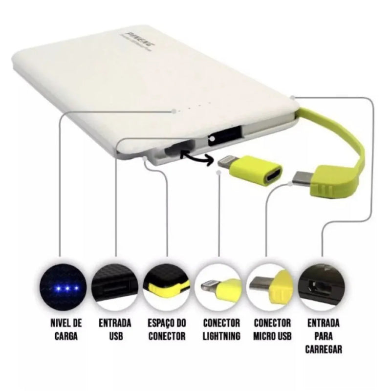 Carregador Portátil  Pineng Power Bank 10.000mAh