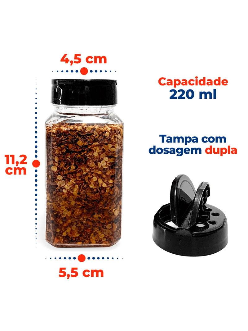 Kit 10 Potes Tampa Dosadora Duplas 220ml