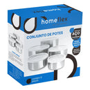 Conjunto de Potes em Inox  Com Tampa