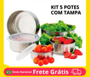 Conjunto de Potes em Inox  Com Tampa