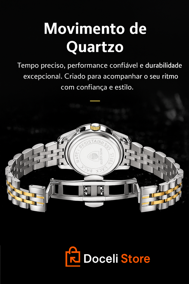 Relógio POEDAGAR Luxury De Aço Inoxidável