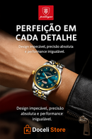 Relógio POEDAGAR Luxury De Aço Inoxidável
